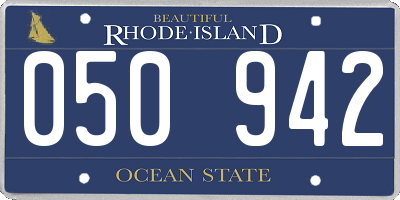 RI license plate 050942