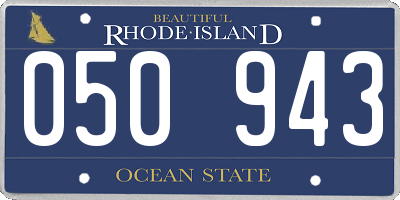 RI license plate 050943