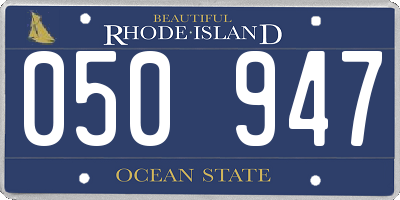 RI license plate 050947