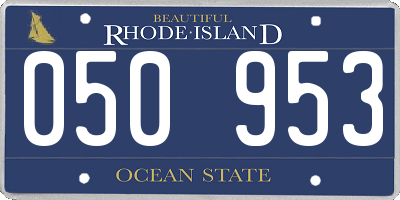 RI license plate 050953