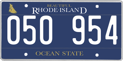 RI license plate 050954