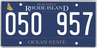 RI license plate 050957