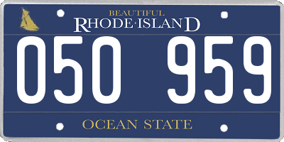 RI license plate 050959