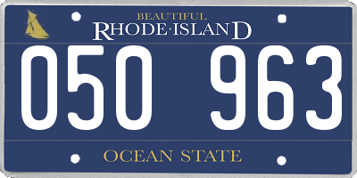 RI license plate 050963