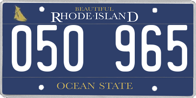 RI license plate 050965