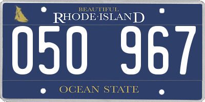 RI license plate 050967