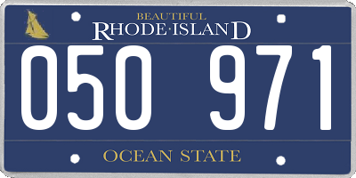 RI license plate 050971