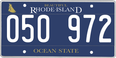 RI license plate 050972