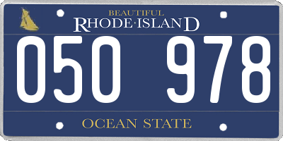 RI license plate 050978