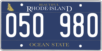 RI license plate 050980