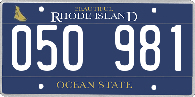RI license plate 050981
