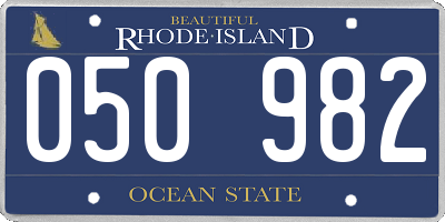 RI license plate 050982