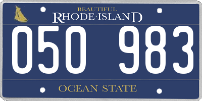 RI license plate 050983
