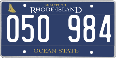 RI license plate 050984