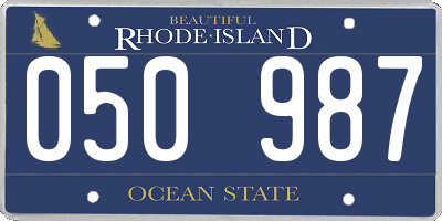 RI license plate 050987