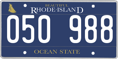 RI license plate 050988