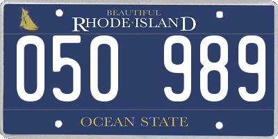 RI license plate 050989