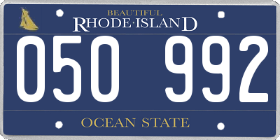 RI license plate 050992