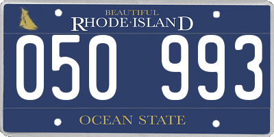 RI license plate 050993