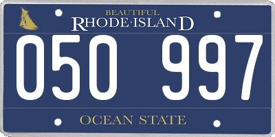 RI license plate 050997
