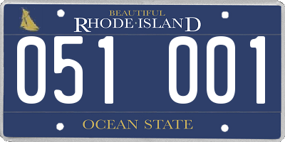 RI license plate 051001