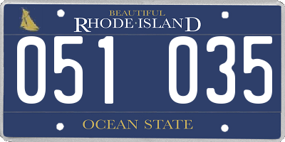 RI license plate 051035