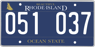 RI license plate 051037