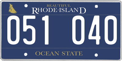 RI license plate 051040