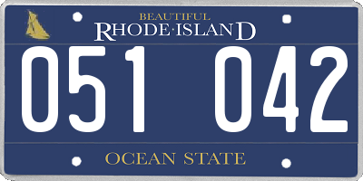 RI license plate 051042