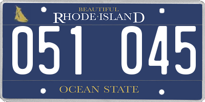 RI license plate 051045