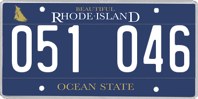 RI license plate 051046