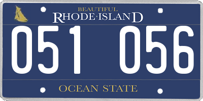 RI license plate 051056
