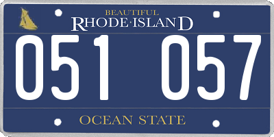 RI license plate 051057