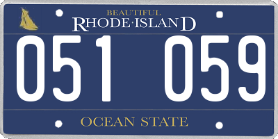 RI license plate 051059