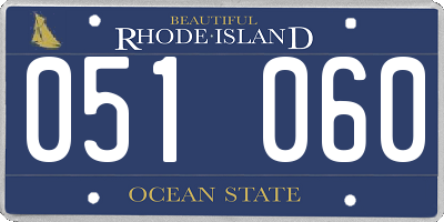 RI license plate 051060