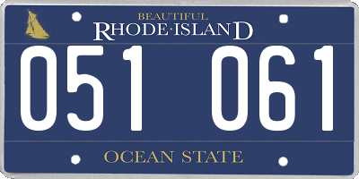 RI license plate 051061