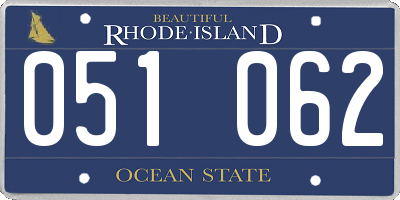 RI license plate 051062