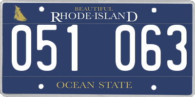 RI license plate 051063