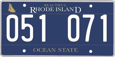 RI license plate 051071