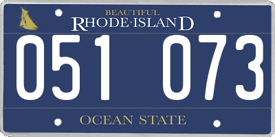 RI license plate 051073