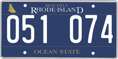RI license plate 051074