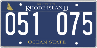 RI license plate 051075