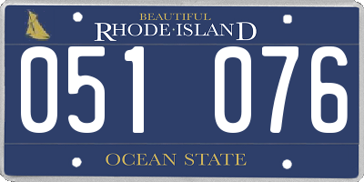 RI license plate 051076
