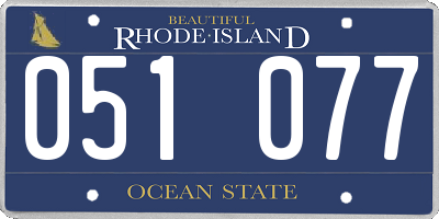RI license plate 051077
