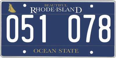 RI license plate 051078