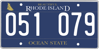 RI license plate 051079