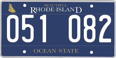 RI license plate 051082