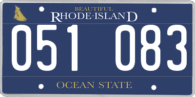 RI license plate 051083