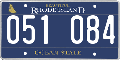 RI license plate 051084