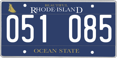 RI license plate 051085